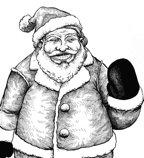 Santa Sketch Pencil Art Drawin
