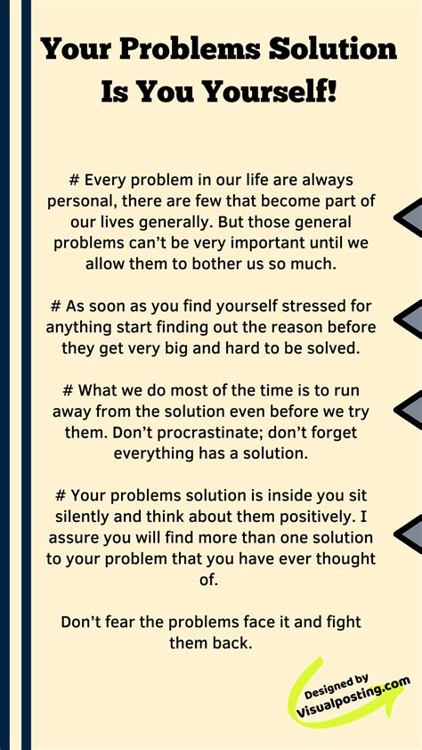 Your Problems Solution Is You Yourself Problem Solving