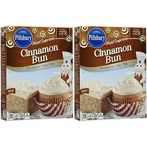 Pillsbury Moist Supreme Premium Cake Mix Cinnamon Bun 1525 Oz 2 Pack £