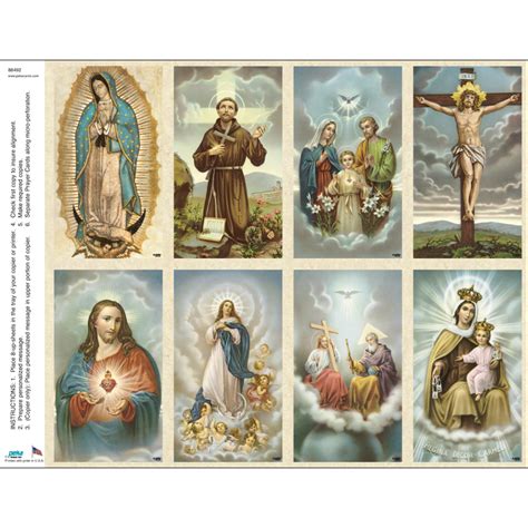 Heavenly Assortment Classic 8 Up Prayer Cards Gannons Prayer Card Co