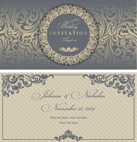 Elegant Invitation Templates Black And White Free Vector Download