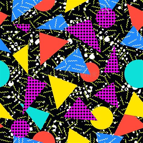 Retro 80s Seamless Pattern Background Stock Vector Image 57384490