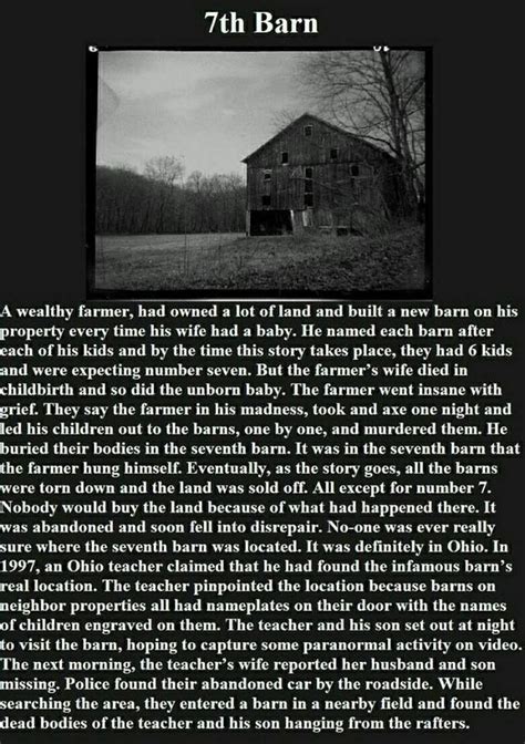 The 7th Barn Scary Story Scary Stories Scary Creepy Stories Creepy