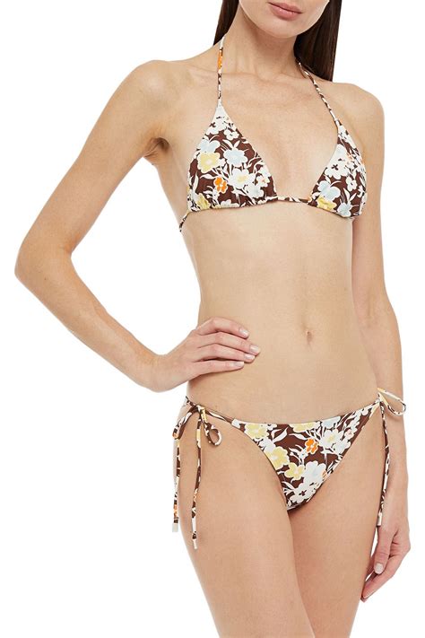 Tory Burch Floral Print Triangle Bikini Top Sale Up To Off The