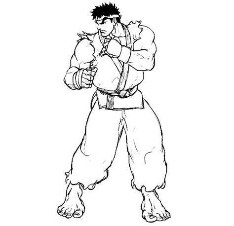 Printable Ryu Coloring Play Free Coloring Game Online