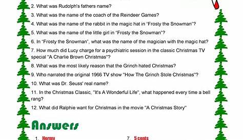 Holiday Movie Trivia...with answers | Christmas trivia, Christmas