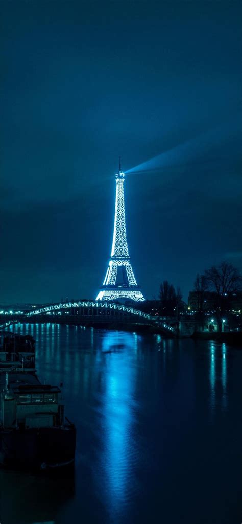 Paris Eiffel Tower Night City River Bridge Android Iphone 11