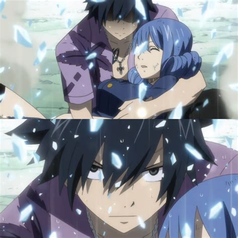 Two Anime Characters Hugging Each Other In Front Of Snow Falling From