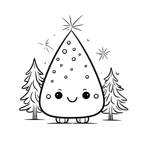 Cute Cartoon Christmas Tree Coloring With A Christmas Tree Inside