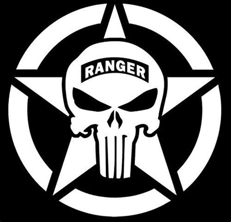 Army Star Ranger Punisher Skull Decal Vinyl Stickercars Trucks Walls