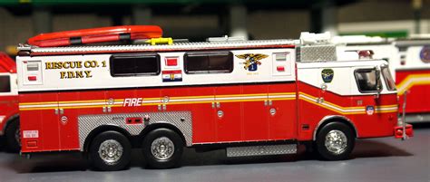 The detailing on the vehicle is very impressive as well as decals around the. My Code 3 Diecast Fire Truck Collection: E-One FDNY Heavy ...