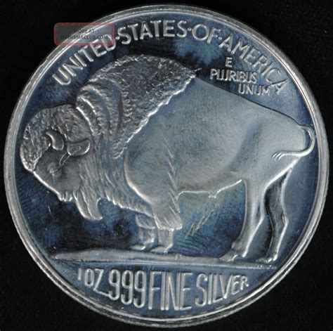 2014 Liberty One Troy Ounce 999 Fine Silver Buffalo Indian Head Round