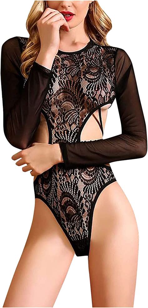 Bukinie Womens Sexy Lingerie For Sex Lace Bodysuit Teddy Lingerie Long
