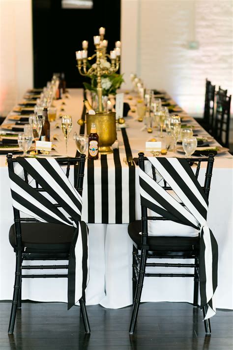 Black And White Striped Tablescape