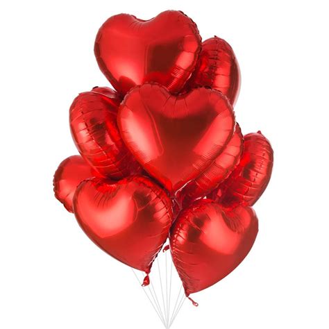Red Heart Mylar Balloon Set Of 12 Romance Helpers