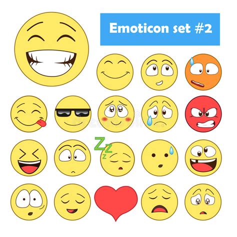 Set Of Emoticons Stock Vector Illustration Of Emoji 71030270
