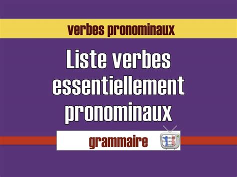 Les Verbes Pronominaux Exemple