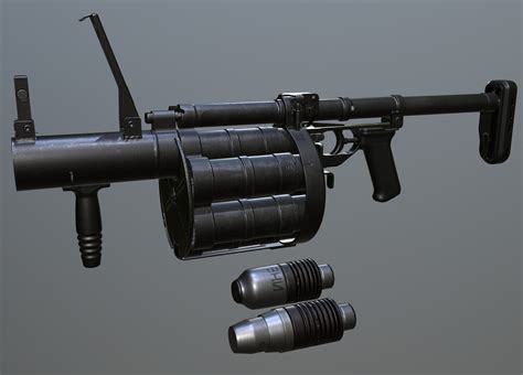 Paul Yakushev Rg 6 Russian Revolver Type Grenade Launcher Game Ready