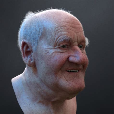 3d Ultra Realistic Old Man Head Flippednormals