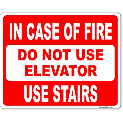 10 X 8 In Case Of Fire Do Not Use Elevators Icon Full Color Sign