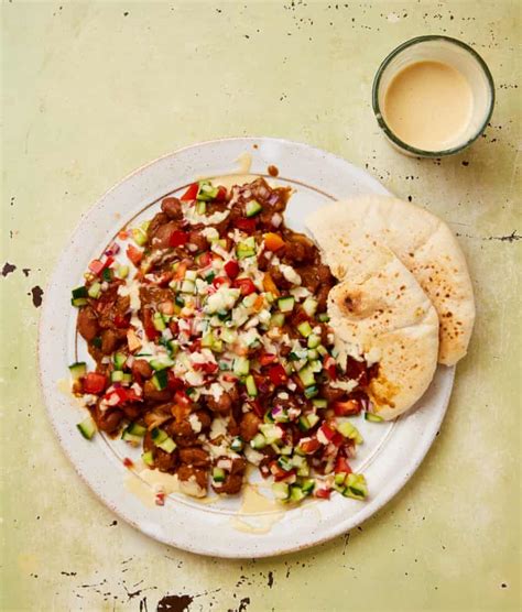 Meera Sodhas Vegan Recipe For Crushed Borlotti Beans With Chopped Salad Vegan Food And Drink