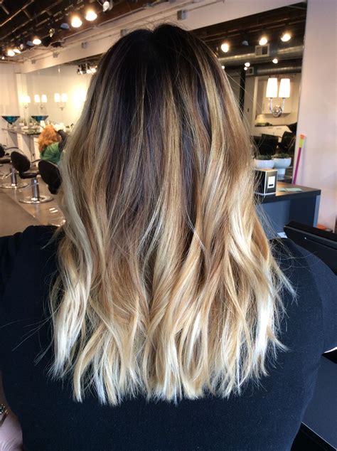 ombré balayage with dark brown root warm blonde balayage hair color balayage balayage hair