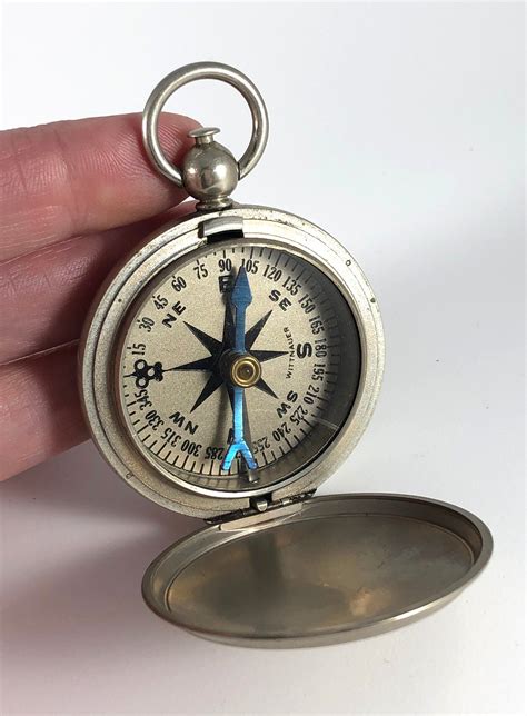 Antique Compass By Wittnauer Pendant Pocket Watch Style Etsy Pocket