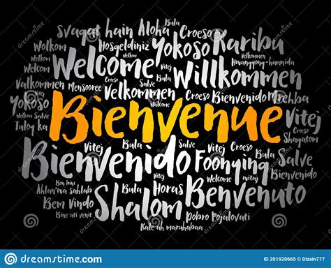 Bienvenue (Welcome in French) Word Cloud Stock Illustration ...