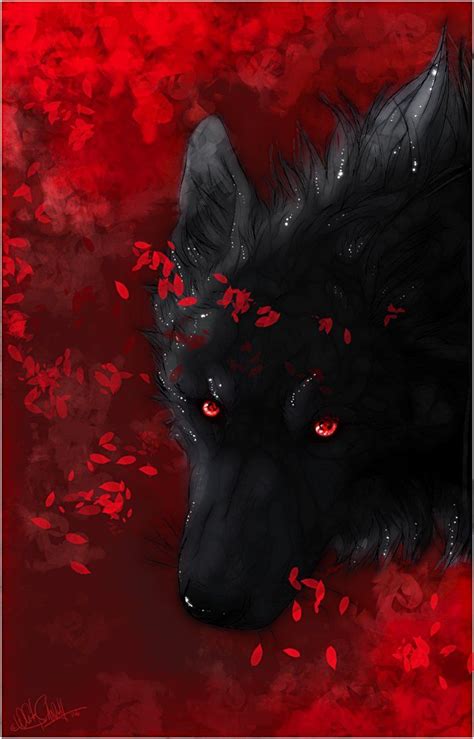 Red Black Wolf Art Black Spirit Wolf By White Spirit Wolf On