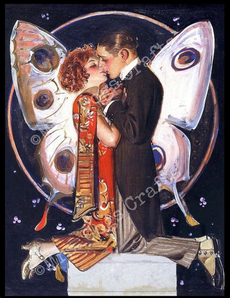 the butterfly couple by j c leyendecker vintage wall art etsy