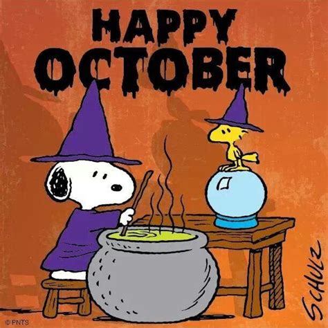 Happy October Snoopy Halloween Chat Noir Carte Halloween Peanuts