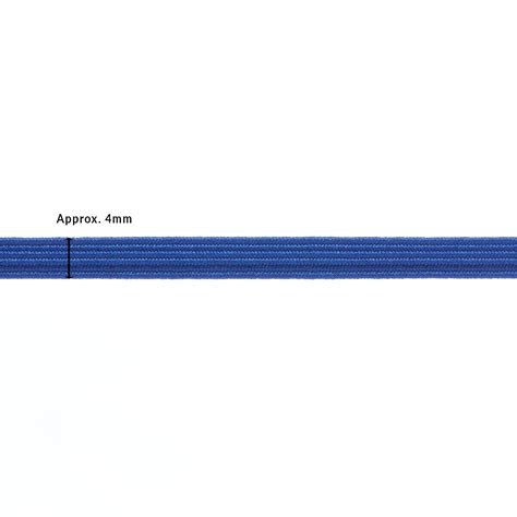 4mm 6 Cord Royal Blue Flat Braided Elastic Kalsi Cords Uk Made