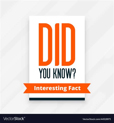 Did You Know Facts Banner Design Royalty Free Vector Image
