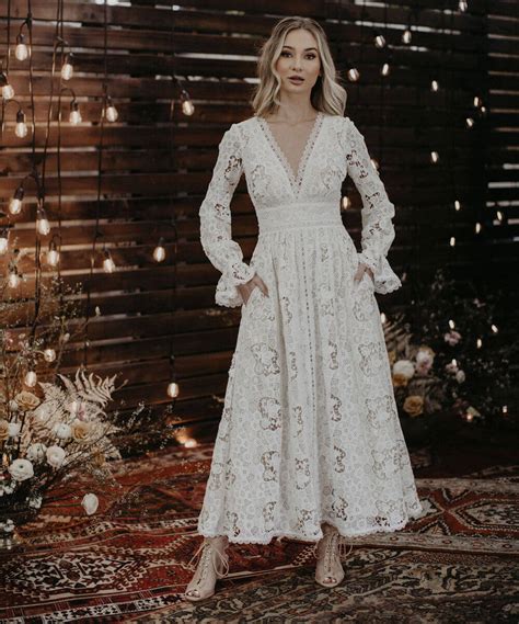 The perfect middle ground can be found via designer midi dresses from dolce & gabbana, maje, missoni and co. Diana Midi Wedding Dress | Dreamers and Lovers