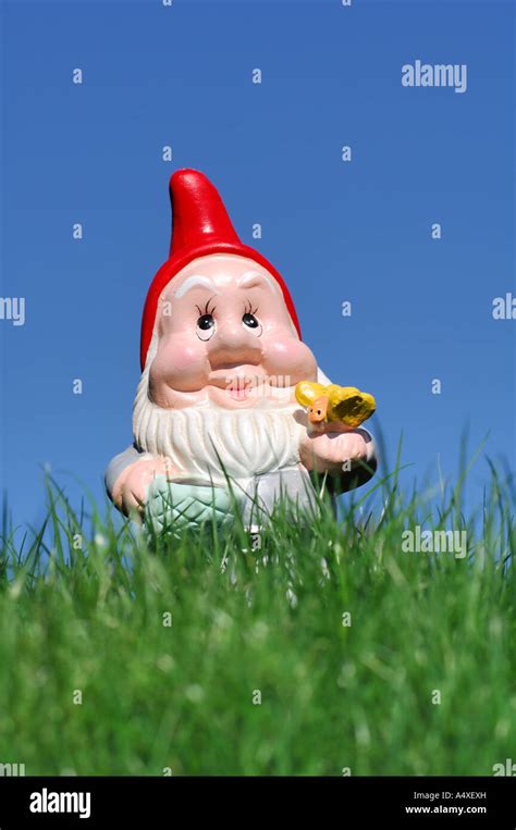 Clay Garden Gnome Stock Photo Alamy