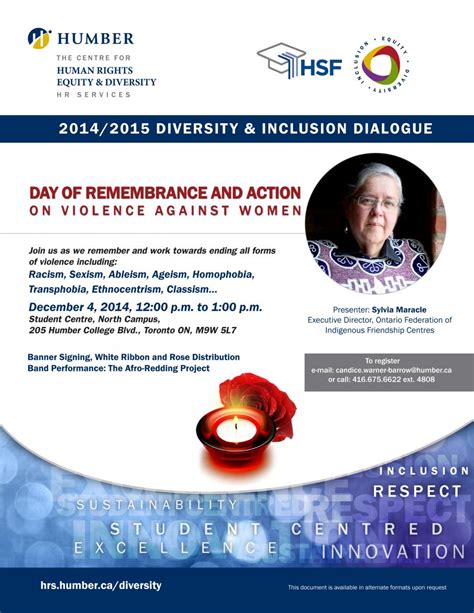 Day Of Remembrance And Action On Violence Against Women Humber Communiqué