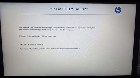 Hp Battery Alert 601 Solucion 2022 Youtube