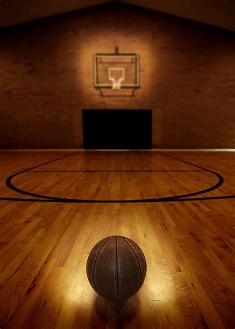 Basketball And Basketball Court Poster By Lane Erickson Basketball