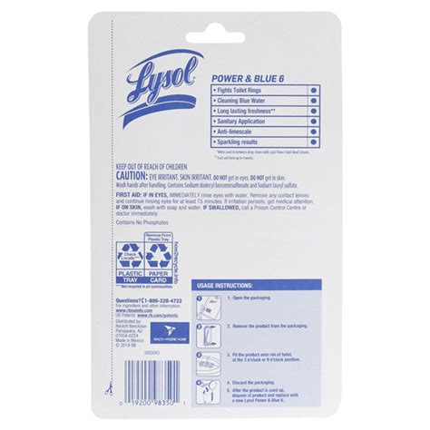 lysol® automatic toilet bowl cleaner power and blue 6 blue water 2 count toilet bowl cleaners