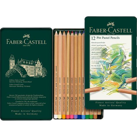Pitt Pastel Pencils Tin Of 12 Faber Castell Usa