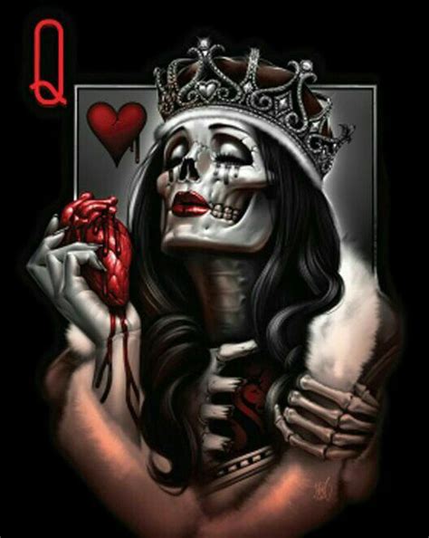 The Queen Of Hearts Skull Art Skull Tattoos Queen Of Hearts Tattoo