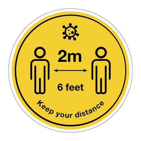 Keep Your Distance 2m Floor Sign British Safety Signs