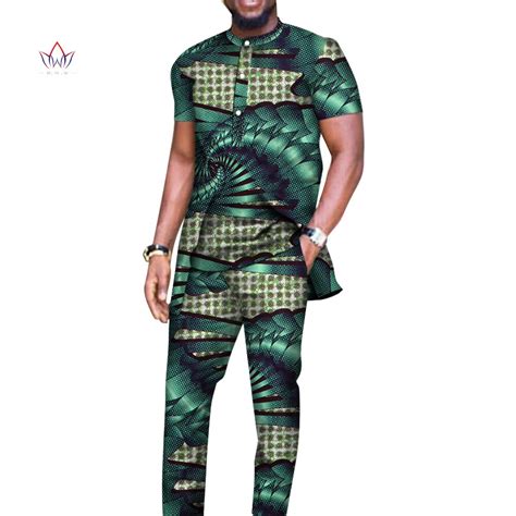 Bazin Riche Men 2 Pieces Pants Sets African Design Clothing African