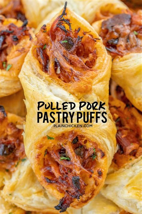 Can make ahead and freeze for later. Pulled Pork Pastry Puffs - only 4 ingredients! Great ...