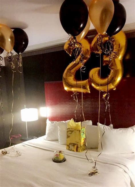 Here are ideas for romantic birthday messages for wife or girlfriend. Birthday Surprise For Him. | Birthday room decorations ...