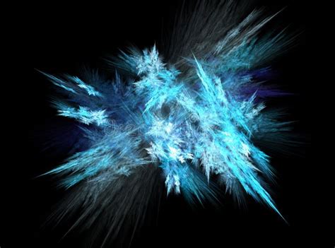 Blue Ice Abstract Fractal Effect Light Background Stock Illustration