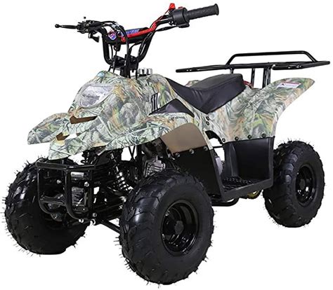 An Atv Is Shown In Camouflage On A White Background