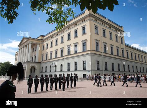 Changing Of The Royal Guards At The Royal Palace Official Residence Of