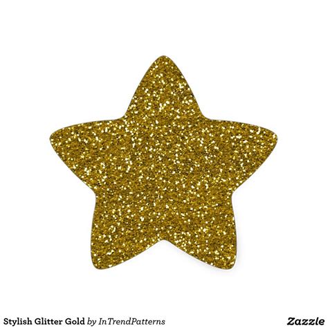 Stylish Glitter Gold Star Sticker Zazzle Gold Star Stickers Star