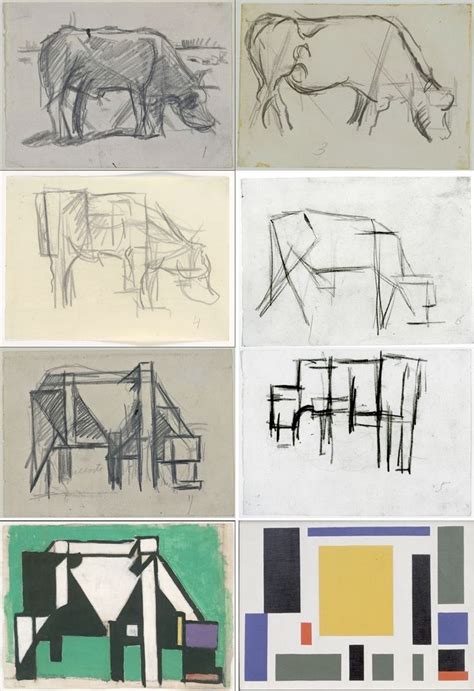 Theo Van Doesburg Cow Abstract Art Lesson Composition Art Art Drawings